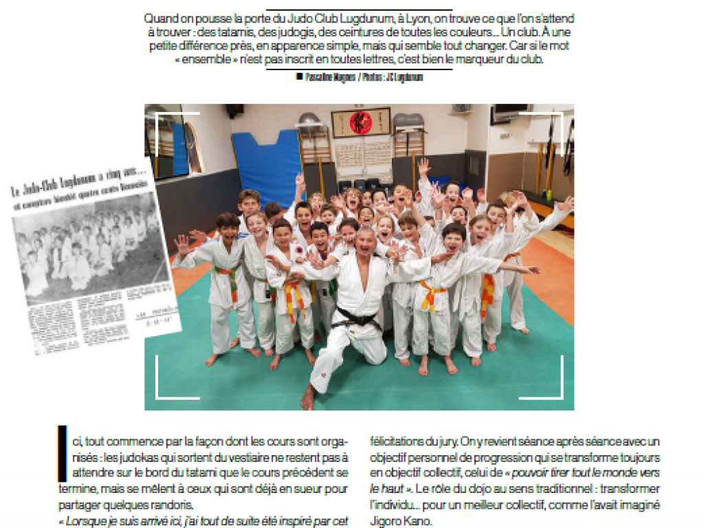 Image de l'actu 'JC LUGDUNUM DANS LA REVUE SENSEI NULERO 1 DE FRANCE'