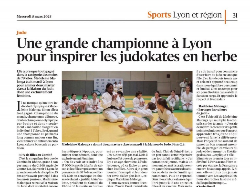 Image de l'actu 'Article du progrès sur la venue de la grande Championne Madeleine Malonga'