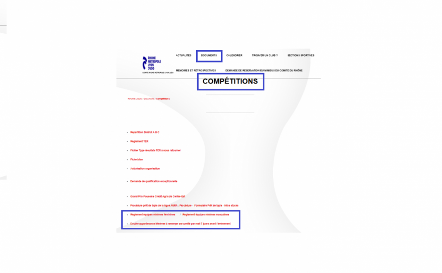 Infos équipes Minimes 2025-2026